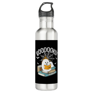 Booooks Ghost Read Books Halloween Funny Reading 710 Ml Water Bottle