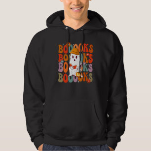 Booooks Groovy Cute Ghost Book Retro Reading Hallo Hoodie