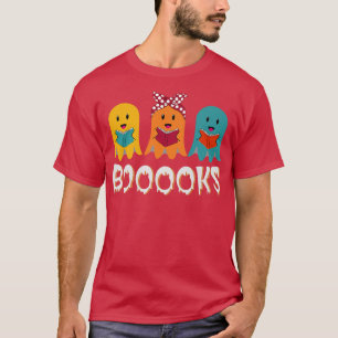 Booooks Halloween Ghost Reading Book Funny Book Lo T-Shirt