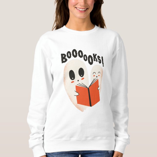 Booooks Halloween Ghosts Book Sweatshirt (Front)