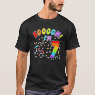 Boooom I'm 7 For Kids 7th Birthday 7 Years Old Boy T-Shirt