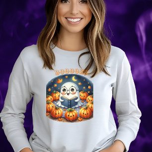 BOOOOOKS Ghost Pumpkin Halloween T-Shirt