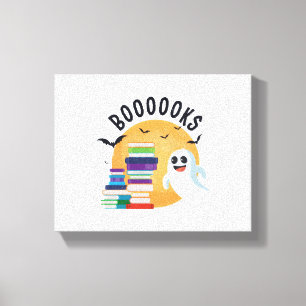 Boooooks Halloween, Booooks Cute Halloween Canvas Print