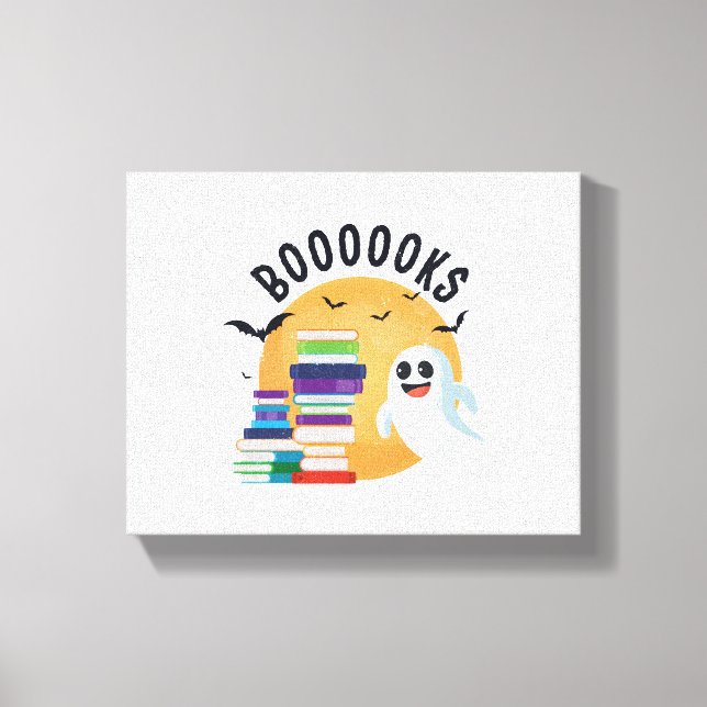 Boooooks Halloween, Booooks Cute Halloween    Canvas Print (Front)
