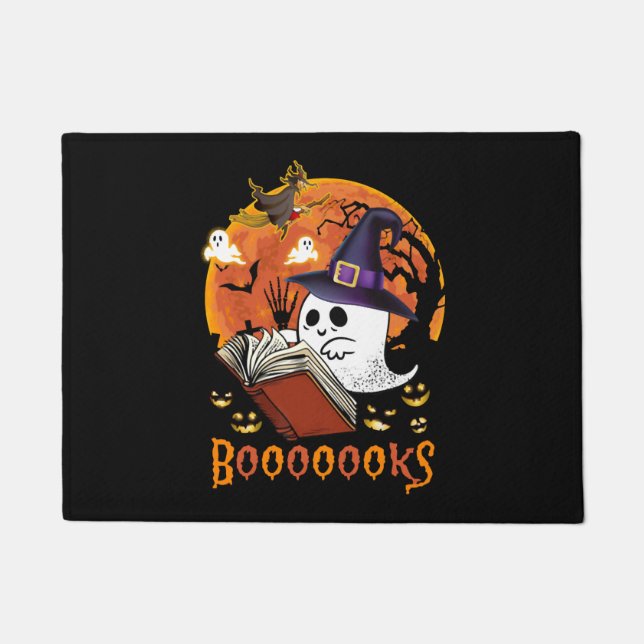 Booooooks Boo Reading Books Halloween  Doormat (Front)
