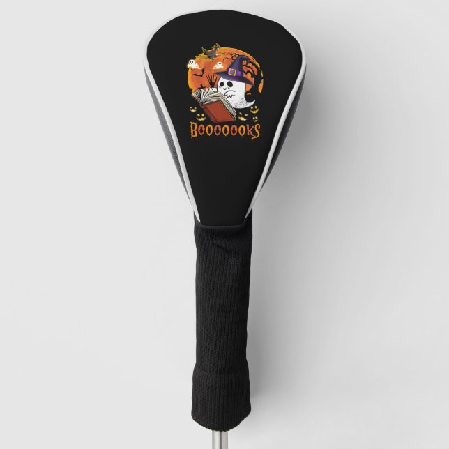 Booooooks Boo Reading Books Halloween  Golf Head Cover (Front)