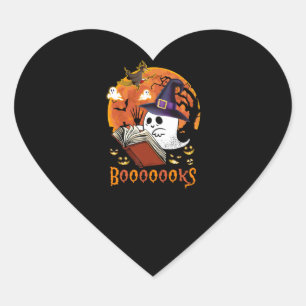 Booooooks Boo Reading Books Halloween Heart Sticker