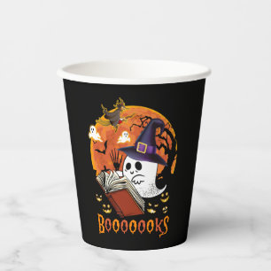Booooooks Boo Reading Books Halloween Paper Cups