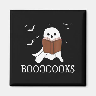 Booooooks Ghost Reading Books Halloween Funny Pun Magnet