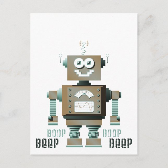 Boop Beep Toy Robot Postcard (lt) (Front)