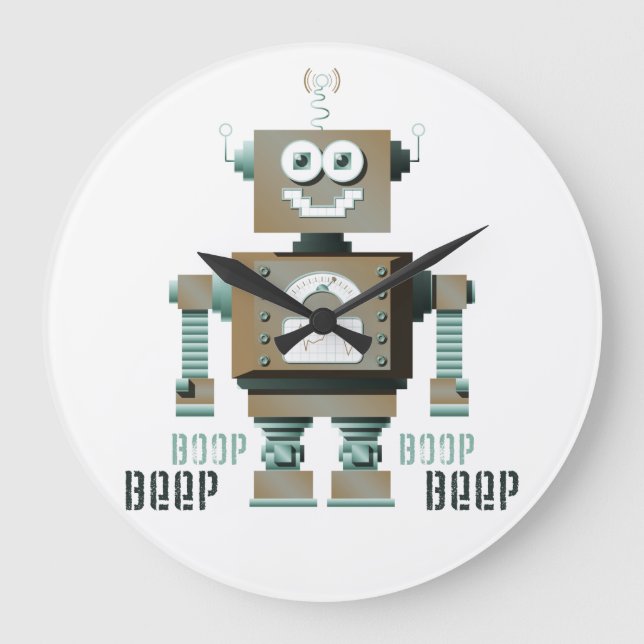 Boop Beep Toy Robot Wall Clock (lt) (Front)