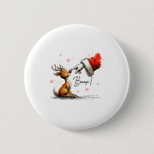 Boop Funny Santa Farmer Reindeer Cute Christmas Ho 6 Cm Round Badge
