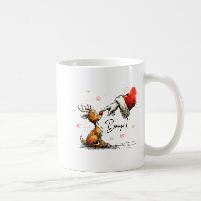Boop Funny Santa Farmer Reindeer Cute Christmas Ho Coffee Mug (Right)