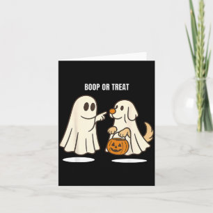 Boop Or Treat Halloween Golden Retriever Ghost Dog Card