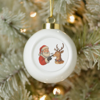 Boop Santa Reindeer Nose Christmas Booping Xmas Ceramic Ball Christmas Ornament