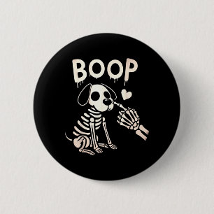 Boop Skeleton Dog Funny Halloween Spooky Dog Lover 6 Cm Round Badge