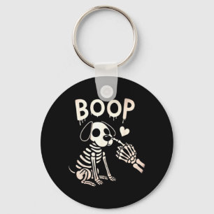 Boop Skeleton Dog Funny Halloween Spooky Dog Lover Key Ring