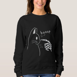 Boop The Floof Skeleton Hand Funny Halloween Sweatshirt