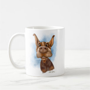 Boop the Snoot Doberman Cartoon Coffee Mug