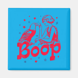 Boop Vintage Girl And Eagle Funny Patriotic Retro Magnet