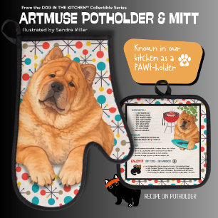 BOOPS RUB smooth chow Oven Mitt and Pot Holders Oven Mitt & Pot Holder Set