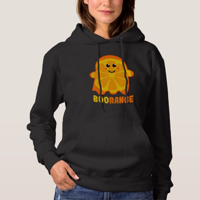 Boorange Orange Ghost Funny Boo Food Halloween Cos Hoodie (Front)