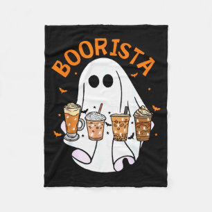Boorista Barista Ghost Coffee Halloween Soky Seaso Fleece Blanket