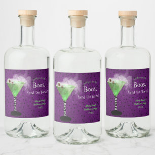 Boos and Booze Adult Halloween Cocktail Party Liqu Liquor Bottle Label