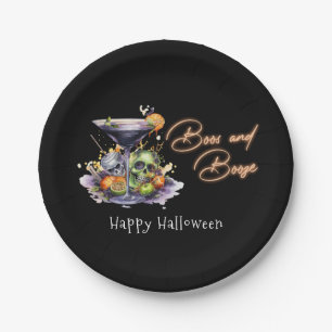 Boos and Booze Adult Halloween Cocktail Party  Paper Plate