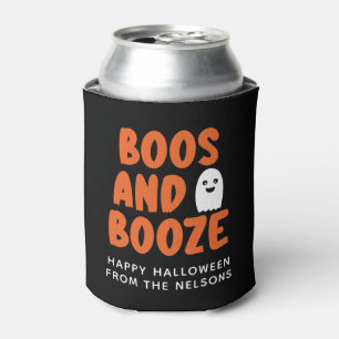 Boos and Booze Adult Halloween Ghost Koozie Cooler
