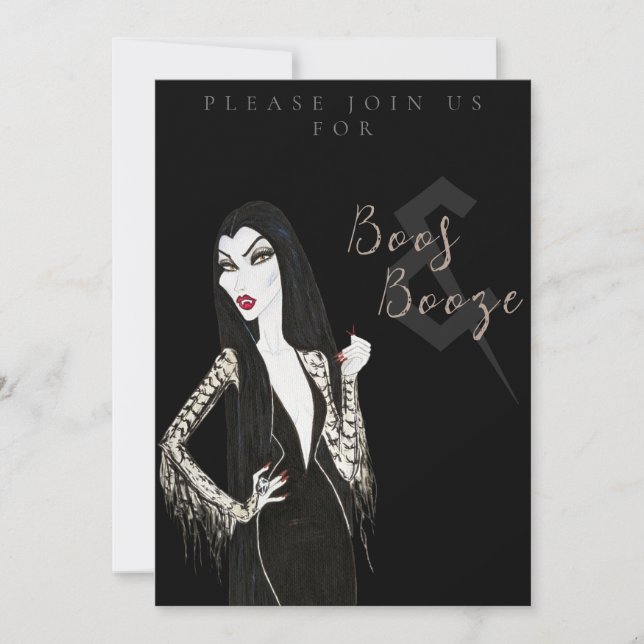 Boos and Booze Adult Halloween Party Invitation (Front)