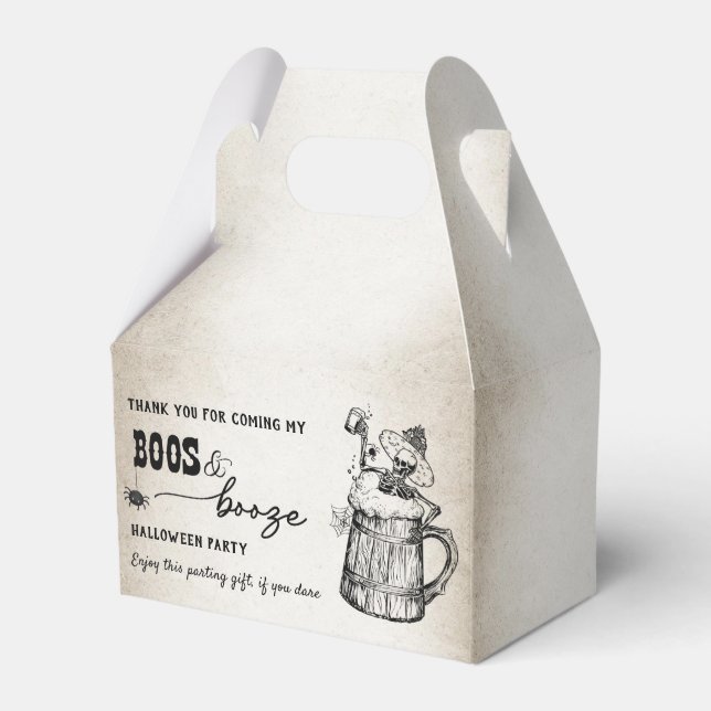 Boos and Booze Ghost Halloween Party Favour Box (Front Side)