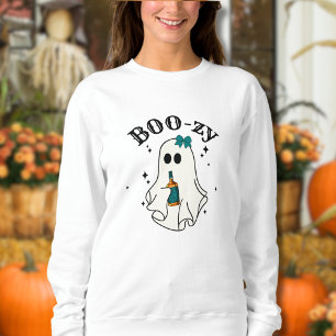 Boos And Booze Ghost Halloween Sweatshirt