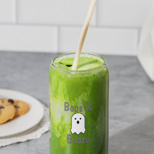 Boos and Booze Halloween Can Glass