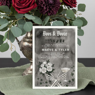 Boos and Booze Halloween Couples Wedding Shower Invitation