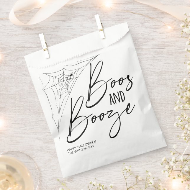 Boos and Booze Halloween Party Favour Bags (Clipped)