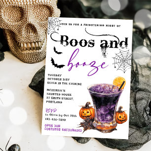 Boos And Booze Halloween Party Invitation