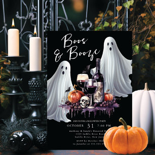 Boos and Booze Halloween Party Invitation