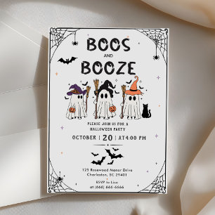 Boos and Booze Halloween Party Invitation
