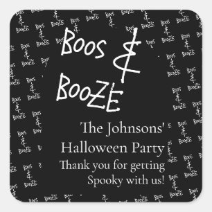 Boos and Booze Halloween Party Thank You Square Sticker