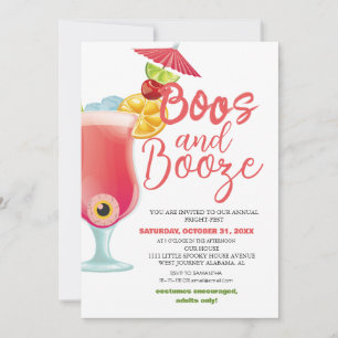 Boos and Booze Spooky Halloween Costume Party Invitation