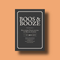Boos And Booze Vintage Halloween Party Black