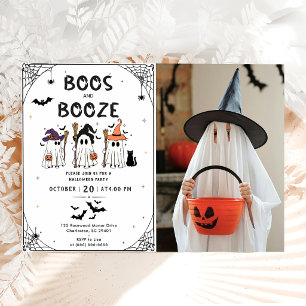 Boos and Bozze Halloween Party Invitation