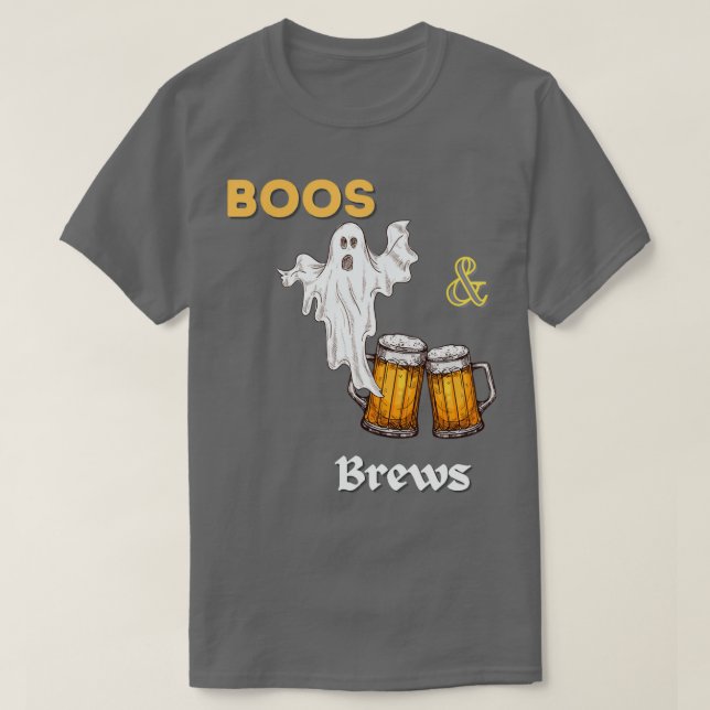 Boos and Brews Ghosts T-Shirt (Design Front)