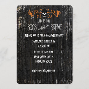 Boos and Brews Halloween invitation desgin