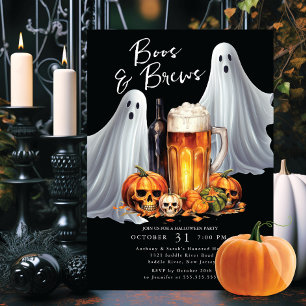 Boos and Brews Halloween Party Invitation