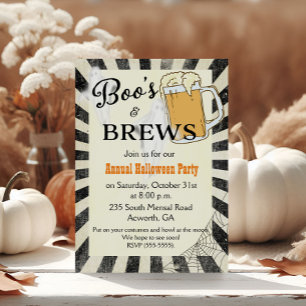 Boos and Brews Halloween Party  Invitation