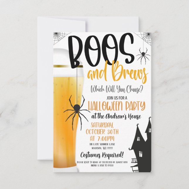  Boos and Brews Invitation (Front)