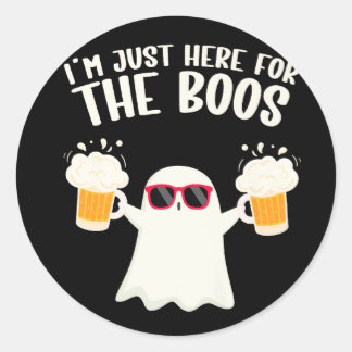 Boos Beer Tipsy Ghost Adults Classic Round Sticker