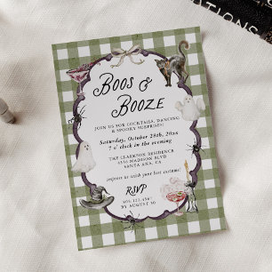 Boos & Booze Cocktails Halloween Party Invite